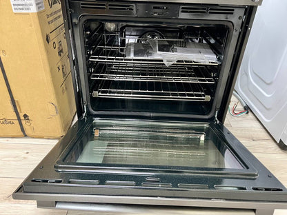 30 INCH Bosch 800 Series HBL8743UC Microwave Oven Combo Black Stainless Steel * New Open Box *  Self Clean , Meat Probe , Fast Pre-Heat, Telescopic Racks., Speed Oven,WIFI,Proof Mode,Glide Racks