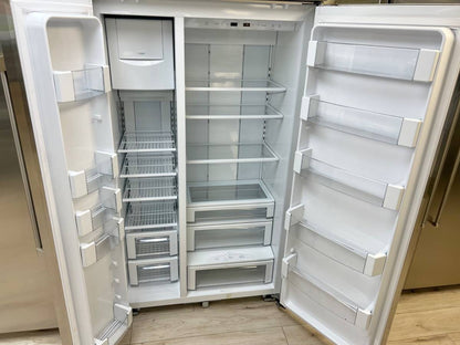 42 Inch GE Cafe CSB42WP2NKS1 Built-In Side by Side Refrigerator New * Open Box 25.2 Cu. Ft. , Showcase LED Lighting, WiFi Connect Technology, Large Door Bins, Ice Maker, CSA, UL Listed Sabbath Mode .