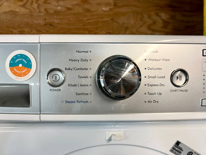 27 Inch Kenmore Elite Front Load Washer Dryer Set Steam White, Used Condition