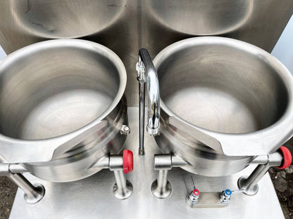 Commercial Cleveland Range 36GMK66200 Twin 6 Gal Gas Kettle Cabinet * Used Condition