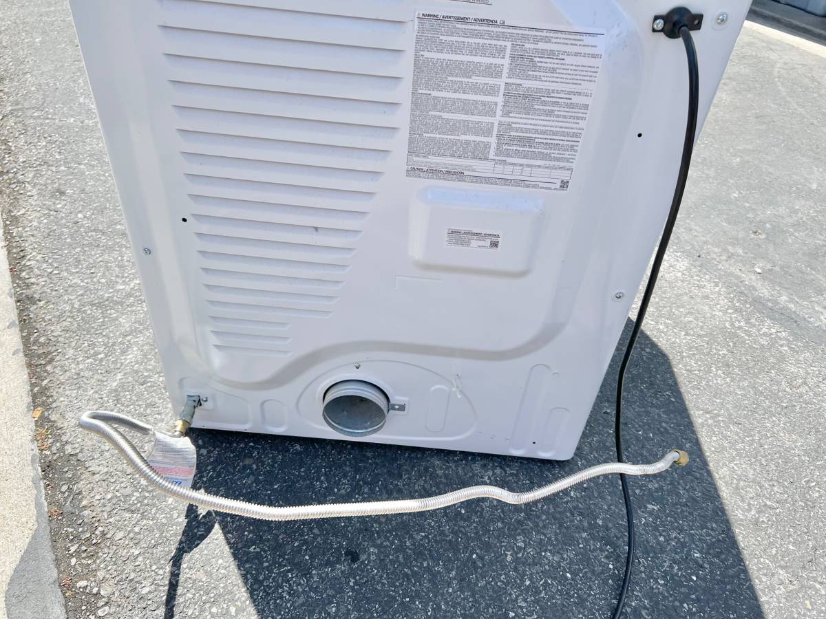 27 INCH Samsung DVG45T6000W Gas Dryer 7.5 cu. ft. White Wrinkle Care * Used Condition *  Reversible Door , Vented , 10 Cycles , Sensor Dry , Smart Care, Remote Diagnosis , Front Controls ,