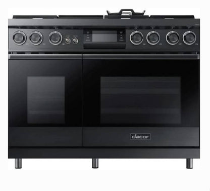 48 INCH Dacor Contemporary  DOP48M96DLM Freestanding Professional Dual Fuel Smart Range with 6 Sealed Burners, Double Oven, 6.6 Cu. Ft. , Steam, Self-Clean, Dual-Stack Burners, Electric Griddle, Graphite Stainless, Gas * New Open Box *