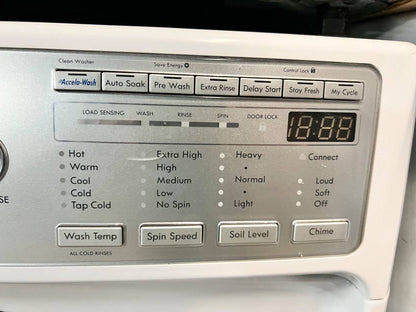 27 Inch Kenmore Elite Front Load Washer Dryer Set Steam White, Used Condition