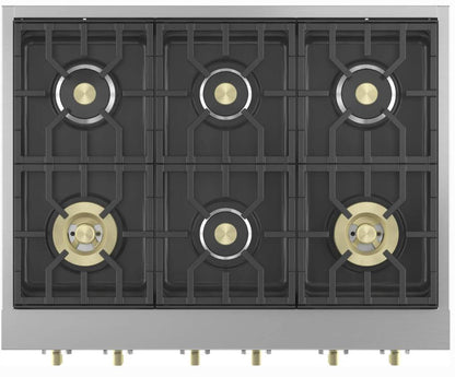 36 INCH GE Monogram ZGU366NTSS Gas Rangetop * New Open Box *  Slide-In Professional Gas Rangetop 6 Sealed Burners Continuous Grates Custom Color LED Accent Lighting Reversible Wok Grates, WiFi CSA ADA , Stainless Steel