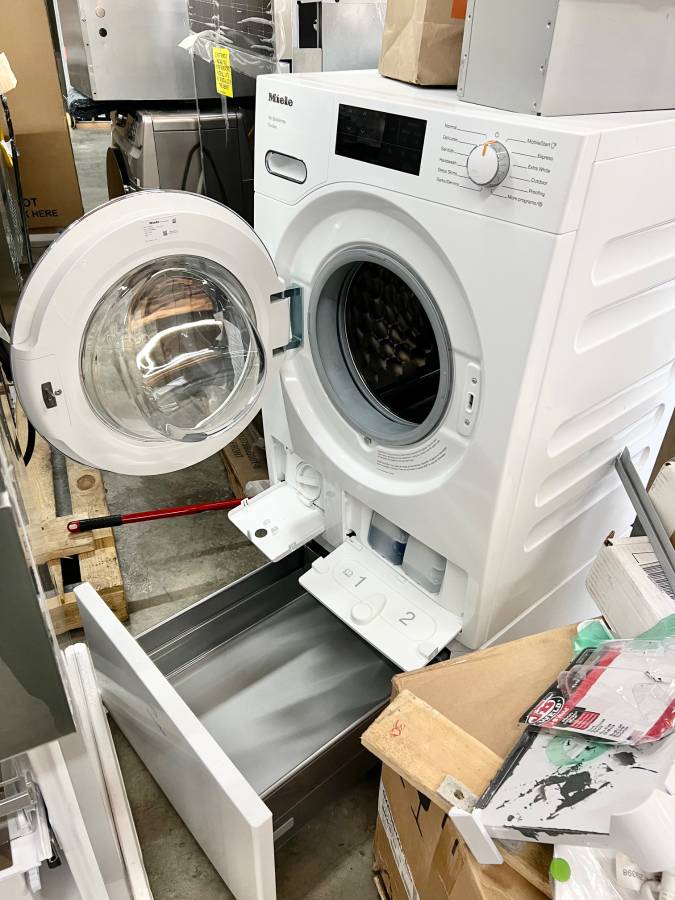 Miele  WXF660WCS 24 Inch Front Load Smart Washer with 2.26 Cu. Ft. Capacity, Honeycomb™ Drum, TwinDos Automatic Detergent Dispensing, Direct Sensor User Interface, WiFiConn@ct, Add Laundry, Sanitize, and SoftSteam Option