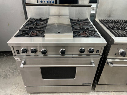 36 INCH Garland Gas Range, 4 Burner with Griddle ,Convection Oven, Stainless Steel , Used Condition ,