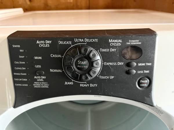 27 Inch Kenmore Elite Front Load Washer Gas Dryer Set , White Used Condition