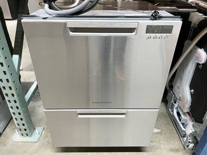 24 INCH Fisher & Paykel DishDrawer Series  DD24DCTX9N Full Console Double DishDrawer 14 Place Setting, 15 Wash Cycles, 3 Wash Modifiers, 6 Wash Programs, Sanitize, Cutlery Basket, Child Lock,44 dBA Energy Star Stainless