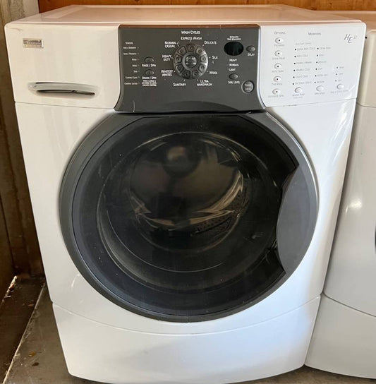 27 Inch Kenmore Elite Front Load Washer Machine , Used Condition , HE , Energy Star ,  White
