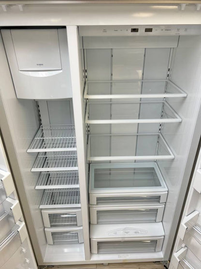 42 Inch GE Cafe CSB42WP2NKS1 Built-In Side by Side Refrigerator New * Open Box 25.2 Cu. Ft. , Showcase LED Lighting, WiFi Connect Technology, Large Door Bins, Ice Maker, CSA, UL Listed Sabbath Mode .