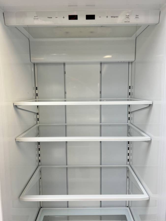 42 Inch GE Cafe CSB42WP2NKS1 Built-In Side by Side Refrigerator New * Open Box 25.2 Cu. Ft. , Showcase LED Lighting, WiFi Connect Technology, Large Door Bins, Ice Maker, CSA, UL Listed Sabbath Mode .