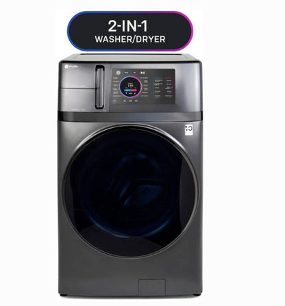 28 INCH GE Profile PFQ97HSPVDS Front Load Washer Dryer Combo * NEW ** 4.8 Cu Ft , Energy Star , Ventless Heat Pump Dryer, 110V outlet, ADA, Carbon Graphite.