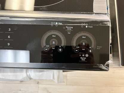 30 Inch GE Profile PSS93YP9FS Slide-In Electric Range New Open Box * 5.3 Cu Ft True Convection Oven , Storage Drawer ,  100 Warming Zone , Steam Clean , Wi-Fi ,  Adjustable Oven Racks ,  Fingerprint Resistant Stainless Steel .