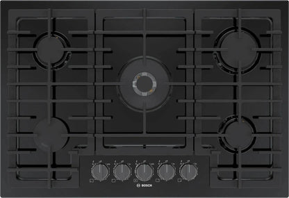 30 INCH Bosch 800 Series  NGM8049UC  Built In Gas Cooktop * New Open Box * 5 Sealed Burners, Cast Iron Continuous Grates, Dual-Ring Power Burner, Opti Sim Burner, Flame Select, Control Knob + Light Indicator ADA