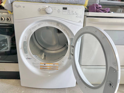 27 INCH Whirlpool Duet WGD72HEDW 7.4 cu. ft Gas Dryer  , White , Used Condition