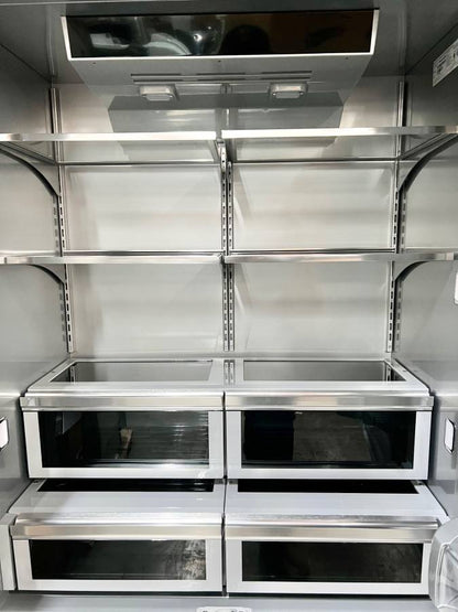 42 INCH KitchenAid  KBFN502ESS  Built-In French Door Refrigerator 24.2 cu. ft., 4 Glass Shelves, Preserva Food Care System, Automatic Ice Maker, Platinum Interior, LED * New Open Box * Door Open Alarm, Sabbath, ENERGY STAR Stainless Steel