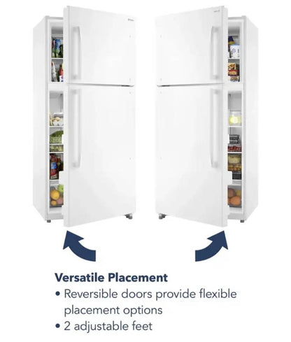 30 INCH  Insignia NS-RTM18WHD2 Top Freezer White Refrigerator 18 Cu Ft  * New Open Box *