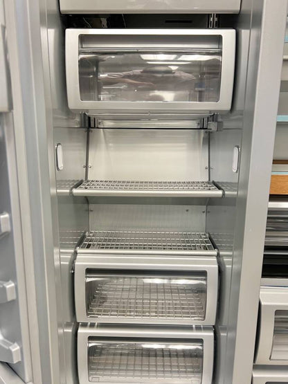 48 INCH KitchenAid KBSN708MPS Built In Side-by-Side Refrigerator NEW *  Open Box * 30 cu. ft.,  4 Shelves, Under-Shelf Prep Zone, FreshChill Drawer,  Extend Fresh Temp System, Auto Ice Maker,  Star-K , Stainless Steel Print Shield Finish
