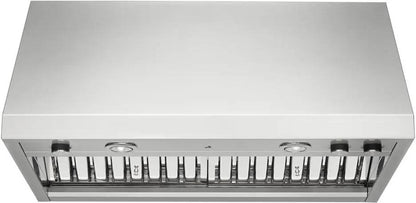 36 INCH JennAir JXW9036HP Wall Mount Range Hood * New Open Box * 4-Speed 600 CFM Blower , Knob Controls, Halogen Lighting, Dishwasher-Safe Stainless Steel Baffle Filters, Velocity Blower, Dual Lighting Levels, Warming Lamps , Stainless Steel .