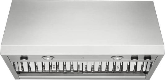 36 INCH JennAir JXW9036HP Wall Mount Range Hood * New Open Box * 4-Speed 600 CFM Blower , Knob Controls, Halogen Lighting, Dishwasher-Safe Stainless Steel Baffle Filters, Velocity Blower, Dual Lighting Levels, Warming Lamps , Stainless Steel .