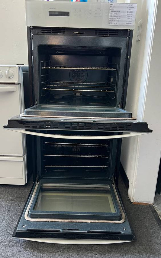 27 INCH Thermador Electric Wall Double Oven,True European Convection White , Used Condition