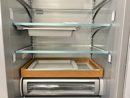 48 INCH KitchenAid KBSN708MPS Built In Side-by-Side Refrigerator NEW *  Open Box * 30 cu. ft.,  4 Shelves, Under-Shelf Prep Zone, FreshChill Drawer,  Extend Fresh Temp System, Auto Ice Maker,  Star-K , Stainless Steel Print Shield Finish