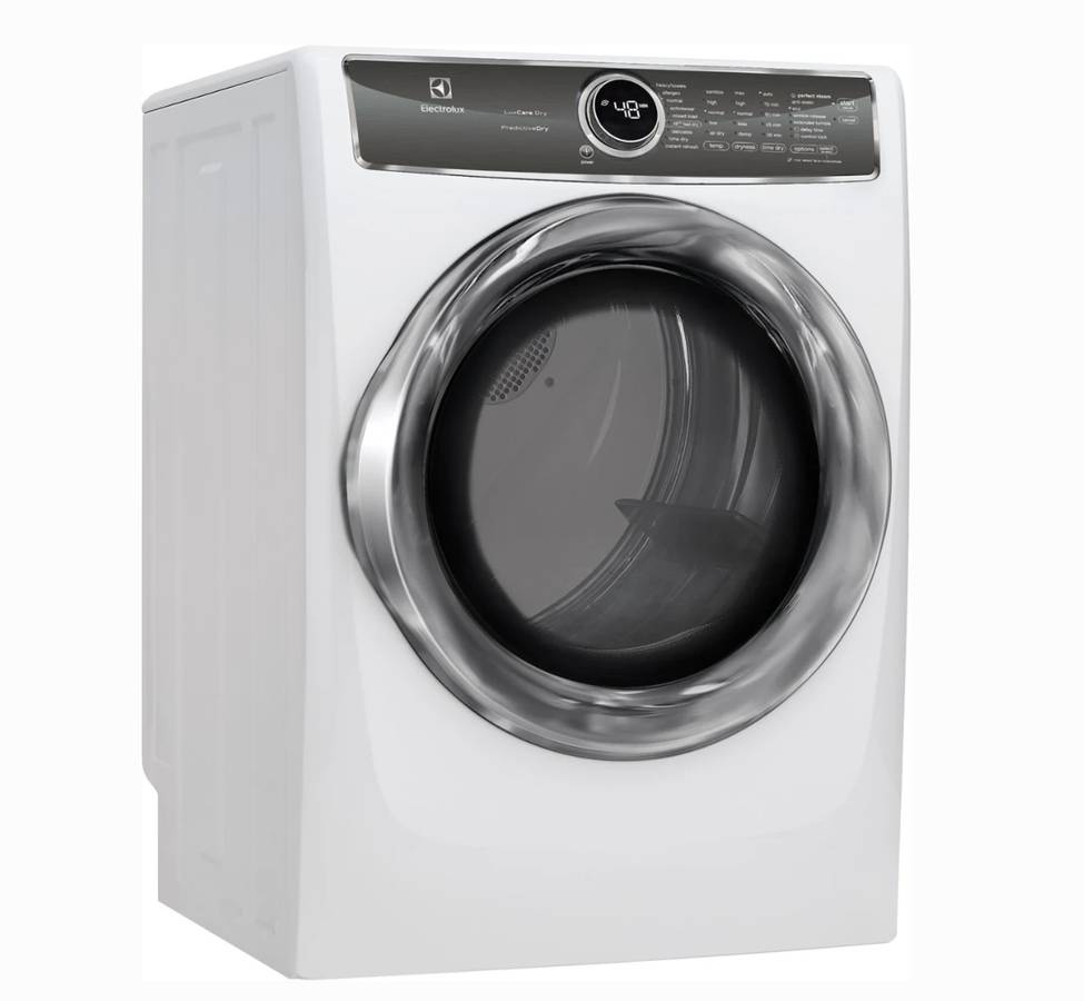 27 INCH Electrolux  EFMG627UIW Gas Dryer 8.0 Cu. Ft. 9 Dryer Programs,  Delay Start, ENERGY STAR,  Island White * New Open Box *