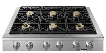 48 INCH Dacor  HRTP486SNG RangeTop with 6 Sealed Burners, Continuous Grates, Simmer Sear Burners, Perma-Flame, Illumina Knobs, Smart Flame, Griddle, New Open Box , Natural Gas