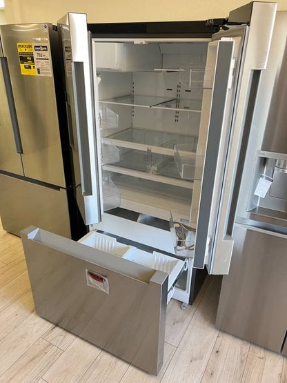 36 INCH Bosch 100 Series B36FD10ENS Freestanding French Door Bottom Mount Smart Refrigerator 26 Cu. Ft. Total, Ice Water Dispenser, Quick Ice Pro, Water Filter, Bottle Fill, Anti-Fingerprint, Sabbath Mode ENERGY STAR