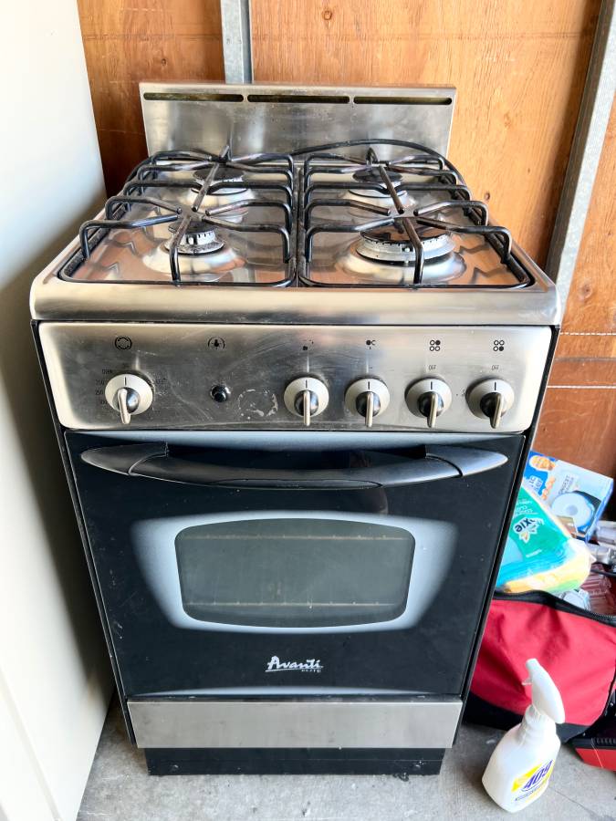 20 INCH Avanti Freestanding Gas Range Stainless Steel Bake Broil 4 Burner ,  Broil , Bake