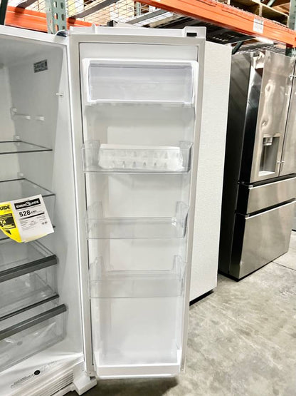33 INCH Whirlpool WRS312SNHW Side by Side Refrigerator White * NEW *  Freestanding  21.72 Cu. Ft. , Adjustable Gallon Door Bins, LED Interior Lighting, Hidden Hinges, Frameless Glass Shelves,  Optional Icemaker, White .