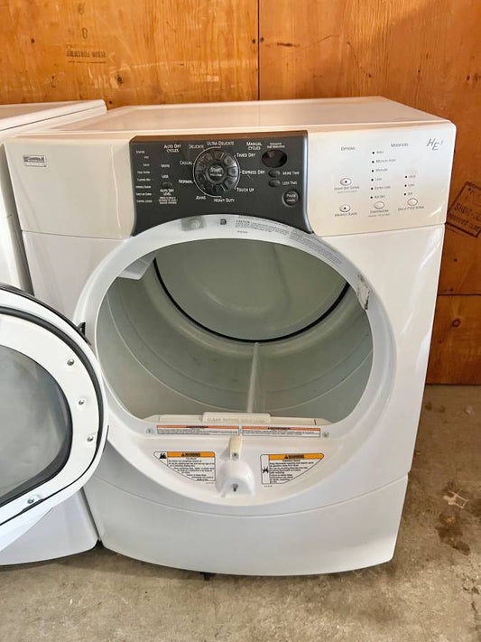 27 Inch Kenmore Elite Front Load Gas Dryer Machine White * Used Condition , 110.92822102 ,