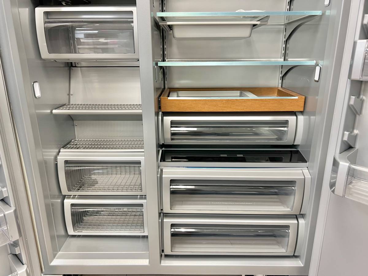 48 INCH KitchenAid KBSN708MPS Built In Side-by-Side Refrigerator NEW *  Open Box * 30 cu. ft.,  4 Shelves, Under-Shelf Prep Zone, FreshChill Drawer,  Extend Fresh Temp System, Auto Ice Maker,  Star-K , Stainless Steel Print Shield Finish