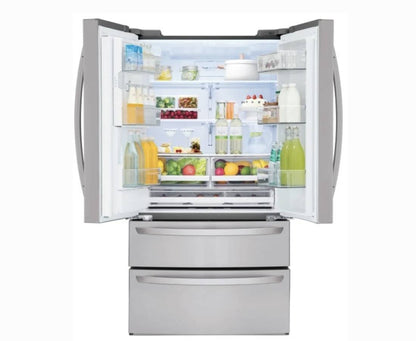 36 INCH LG LMXS28626S 4-Door French Door Refrigerator * New Open Box  27.8 cu. ft.,  PrintProof Finish, Smart Cooling System,  Slim Space Plus Ice System, ENERGY STAR  Stainless Steel