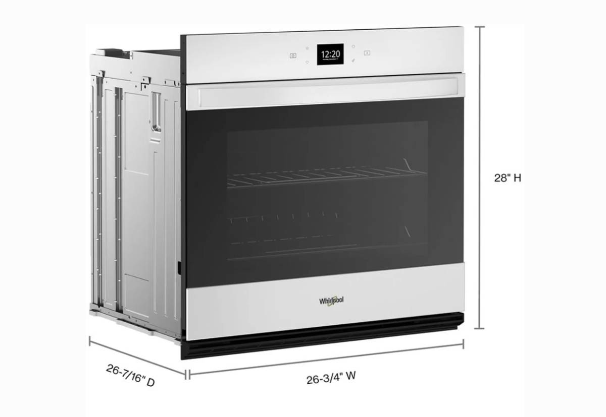 27 INCH Whirlpool WOES5027LW Single Wall Convection Oven, * New Open Box *  4.3 cu. ft. Fan Convection Oven, Steam Clean, Frozen Bake, Air Fry, Rapid Preheat, WiFi, ADA Compliant, Star K, White