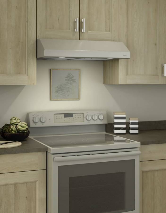 36 INCH Broan BCSD136BC Under Cabinet Range Hood 2 Speed , 250 CFM Blower ,  Halogen Lighting , Open Mesh Filters , ADA  , UL Listed , HVI-2100 , Bisque ,  Beige , Off White * New Open Box *