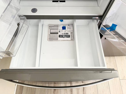 36 INCH Whirlpool WRMF3636RZ 4-Door French Door Refrigerator * NEW Open Box * 27.8 CU Ft , Gallon Door Bins, Crispers ,  Dual Ice Maker  PurePour Water Filter , PureAir Ultra II Air Filter , Energy Star Certified , Stainless Steel .