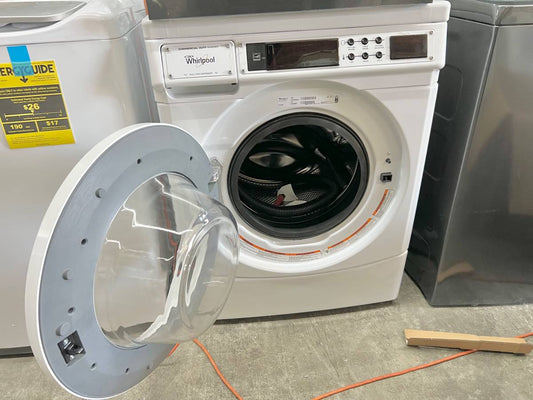 27 INCH Whirlpool COMMERCIAL GRADE Front Load Washer CHW9160GW New Open Box 3.1 Cu. Ft., Commercial-Grade Cabinet,  Powerful Drive System, 3 Wash Cycles, Super Cycle,  UL, ENERGY STAR, White * New Open Box *