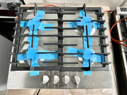 24 INCH Bosch 500 Series  NGM5458UC Gas Cooktop * New Open Box *  4 Sealed Burners, Continuous Cast Iron Grates, Heavy-Duty Stainless-look Metal Knobs, One-Piece Stainless Steel Design, and ADA Compliant