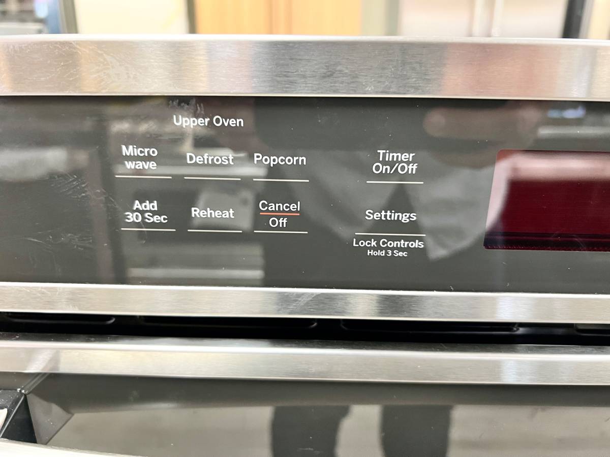 27 INCH GE JK3800SHASS Combination Microwave Wall Oven New Open Box * Built In ,  Sensor Cooking Controls , Bake Element , Broil Element,  Glass Touch Controls , GE Fits Guaranteed !  Self Clean with Steam , Stainless Steel .