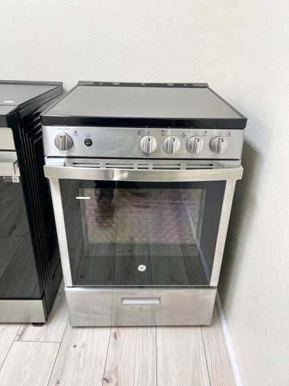24 INCH GE JAS640RMSS Electric Range Smooth Glasstop * New Open Box * Freestanding Electric Range 4 Elements, Glasstop, Stainless Steel