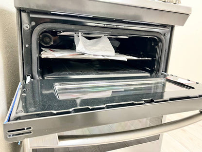30 INCH GE  JGSS86SPSS  Slide In Double Oven Gas Range , 5 Sealed Burners, 6.7 Total Oven, Continuous Cast Iron Grate, Integrated Griddle, Steam Clean, ADA * New Open Box *