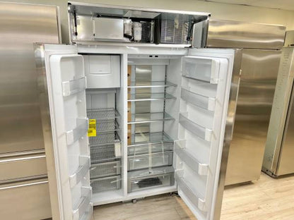 48 INCH GE Monogram ZISS480NNKSS Built-In Side by Side Refrigerator * New Open Box * Smart Counter Depth Built-In Side by Side Refrigerator  29.5 Cu. Ft. , Ice Maker, Stainless Steel .