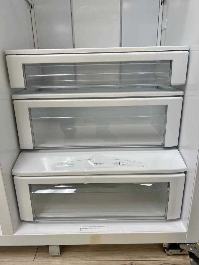42 Inch GE Cafe CSB42WP2NKS1 Built-In Side by Side Refrigerator New * Open Box 25.2 Cu. Ft. , Showcase LED Lighting, WiFi Connect Technology, Large Door Bins, Ice Maker, CSA, UL Listed Sabbath Mode .