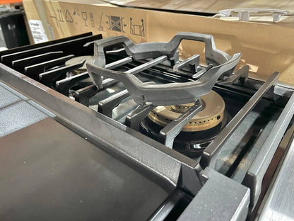 36 INCH Dacor Contemporary  DTT36M974LS  Gas Rangetop * New Open Box * 4 Sealed Burners, Continuous Grates, Auto Connected Hood, Simmer Sear Burners, Illumina Knobs, Electric Griddle , Stainless Steel, Natural Gas