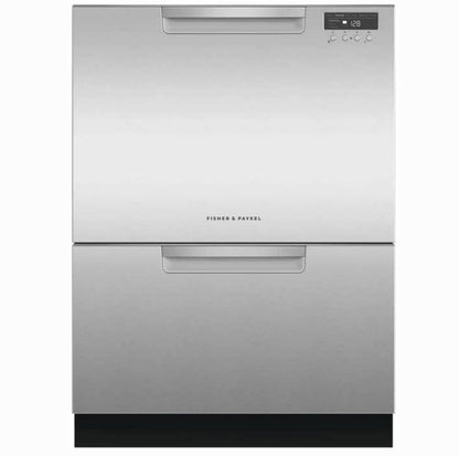 24 INCH Fisher & Paykel DishDrawer Series  DD24DCTX9N Full Console Double DishDrawer 14 Place Setting, 15 Wash Cycles, 3 Wash Modifiers, 6 Wash Programs, Sanitize, Cutlery Basket, Child Lock,44 dBA Energy Star Stainless
