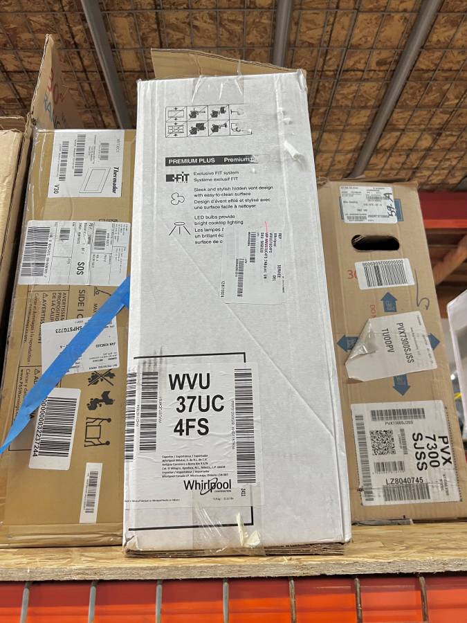 24 INCH Whirlpool WVU37UC4FS Under Cabinet Range Hood 3-Speed * New Open Box * 3 Speed , 250 CFM Blower ,  Push Button Controls , LED Task , Dishwasher Safe Grease Filters Duct Free Recirculation Option , 5 Sones Quiet Operation , Stainless Steel
