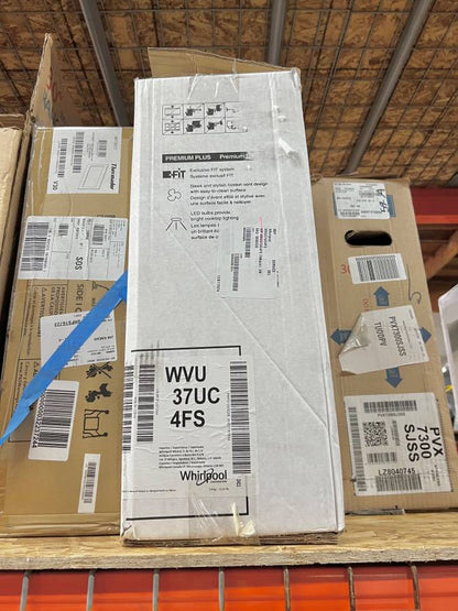 24 INCH Whirlpool WVU37UC4FS Under Cabinet Range Hood 3-Speed * New Open Box * 3 Speed , 250 CFM Blower ,  Push Button Controls , LED Task , Dishwasher Safe Grease Filters Duct Free Recirculation Option , 5 Sones Quiet Operation , Stainless Steel