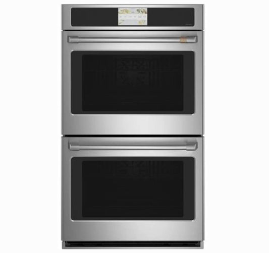 30 Inch GE Cafe CTD70DP2NS1 Double Wall Convection Oven * New Open Box *  10 Cu. Ft. ,  True European Convection Oven, Self-Clean,  Steam Clean Option, Hot-Air Frying, Keep Warm,  Proof, Precision Cooking Modes, UL Listed .