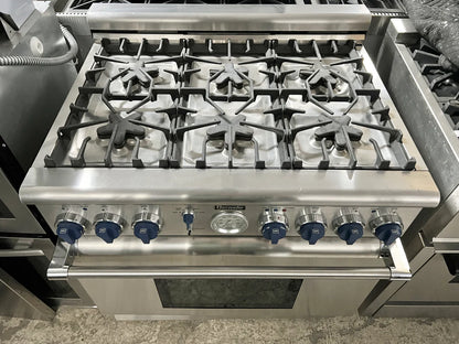 36 INCH Thermador Pro Grand PG366BS  Pro Style All Gas Range , 6 Star Burners , 2 with ExtraLow Simmer Settings), European 3rd Element Convection & 5.1 cu. ft. Oven Capacity, Natural Gas